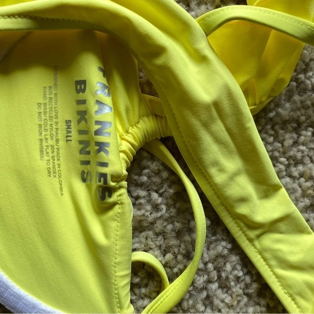 Frankies Bikinis Women's Neon Birdie Bikini Top Size Small Beach Resort Wear